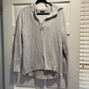 Eddie Bauer Light Gray Ribbed Sweater